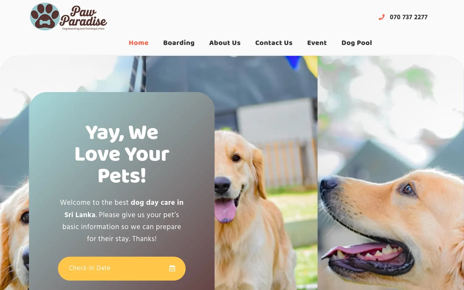 Paw Paradise website