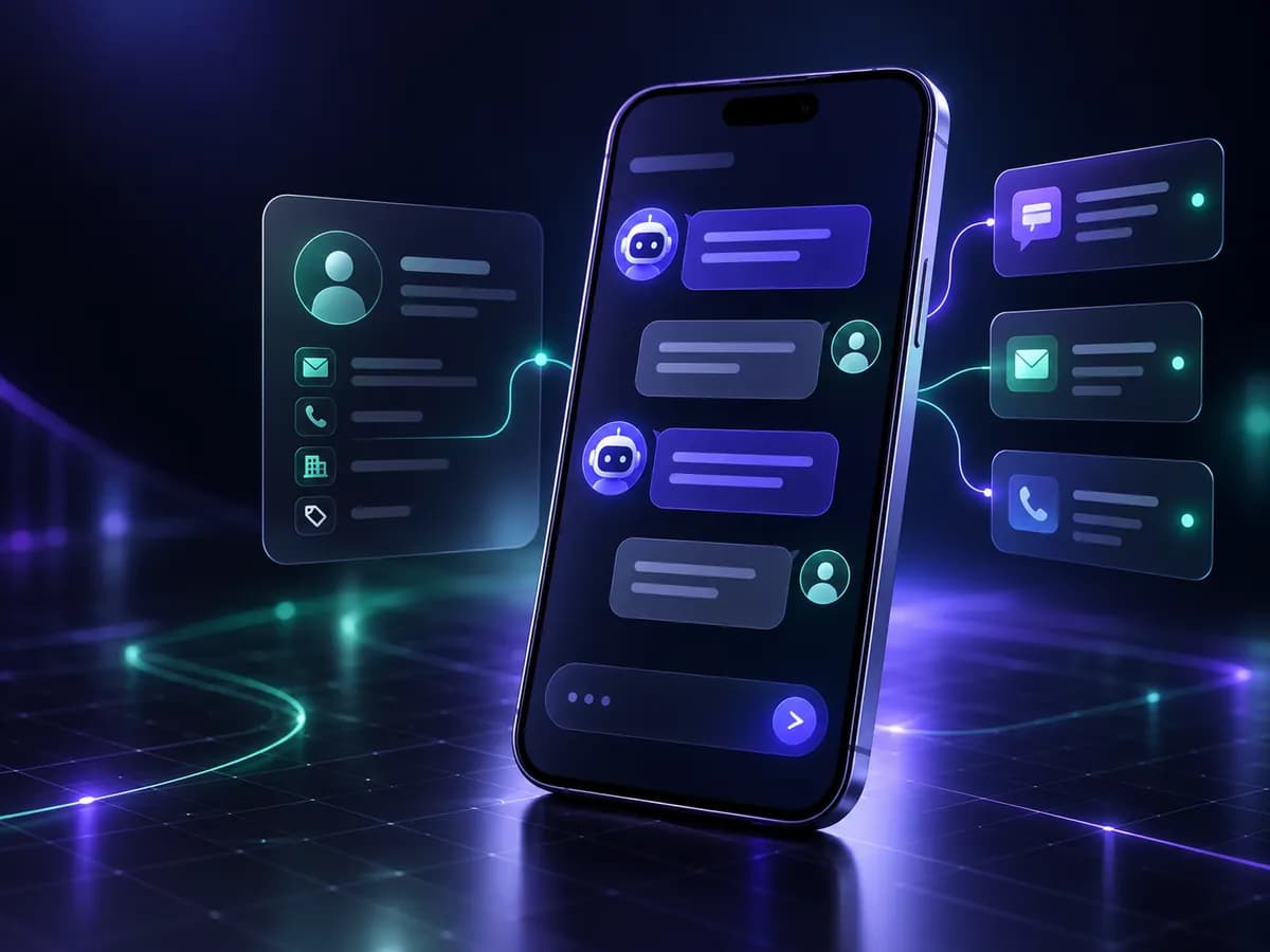 AI messaging agent handling customer enquiries, lead details and conversations